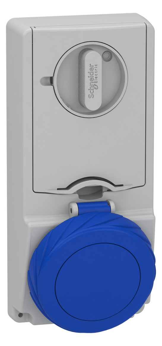 CEE-Schaltersteckdose 2p Acti9 32A IP65 230V/bl 6h Kst mech.Verrieg CEE-Schaltersteckdose 2p Acti9 32A IP65 230V/bl 6h Kst mech.Verrieg