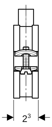 Geberit Rohrschelle FlowFit 63-67 mm, Breite 10 cm, Länge 55 mm, mit Gewindemuffe M8/M10