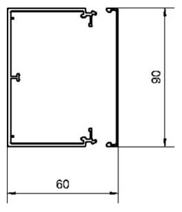 Leitungsführungskanal Kst 60x90x2000mm ver-ws LF-K unbeh hfr 4360qmm RAL9016
