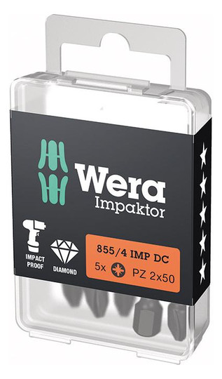 Wera-Impaktor-Bits Pozidriv 855/4IMP DC - PZ2x50 (5...