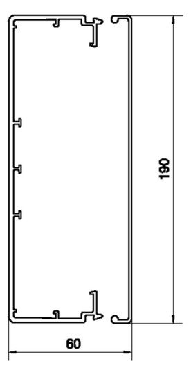 Leitungsführungskanal Kst 60x190x2000mm ver-ws LF-K unbeh 9060qmm RAL9016