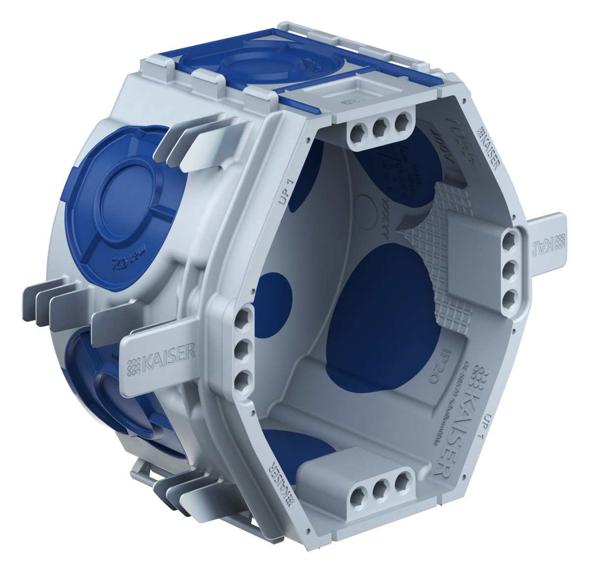 Gerätedose UP luftd UP1 Ø60x46mm Kst IP2X achteckig