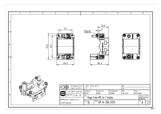 HART HMC Gelenkrahmen 6B für 09142060313 