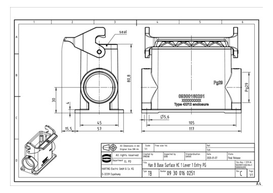 HART Sockelgehäuse           09300160251 