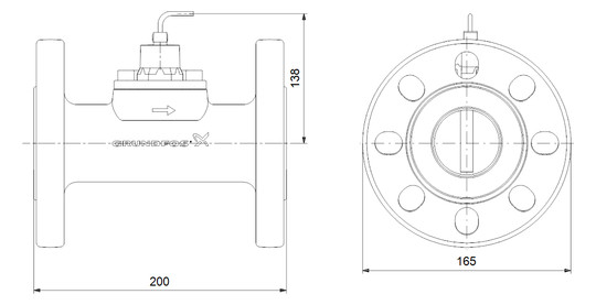 Grundfos Durchflusssensor VFI 5,2-104 m3/h DN65 GG, FKM