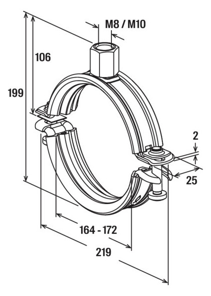 Bild Rohrschelle FRS-L 164-172 M8/M10 univ. f ischer - fischer-3