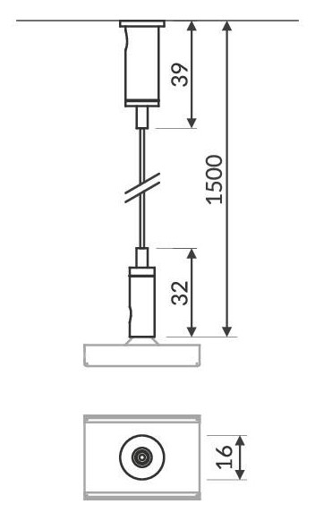 Seilabhängung chr Alu L1500mm Seilabhängung chr Alu L1500mm