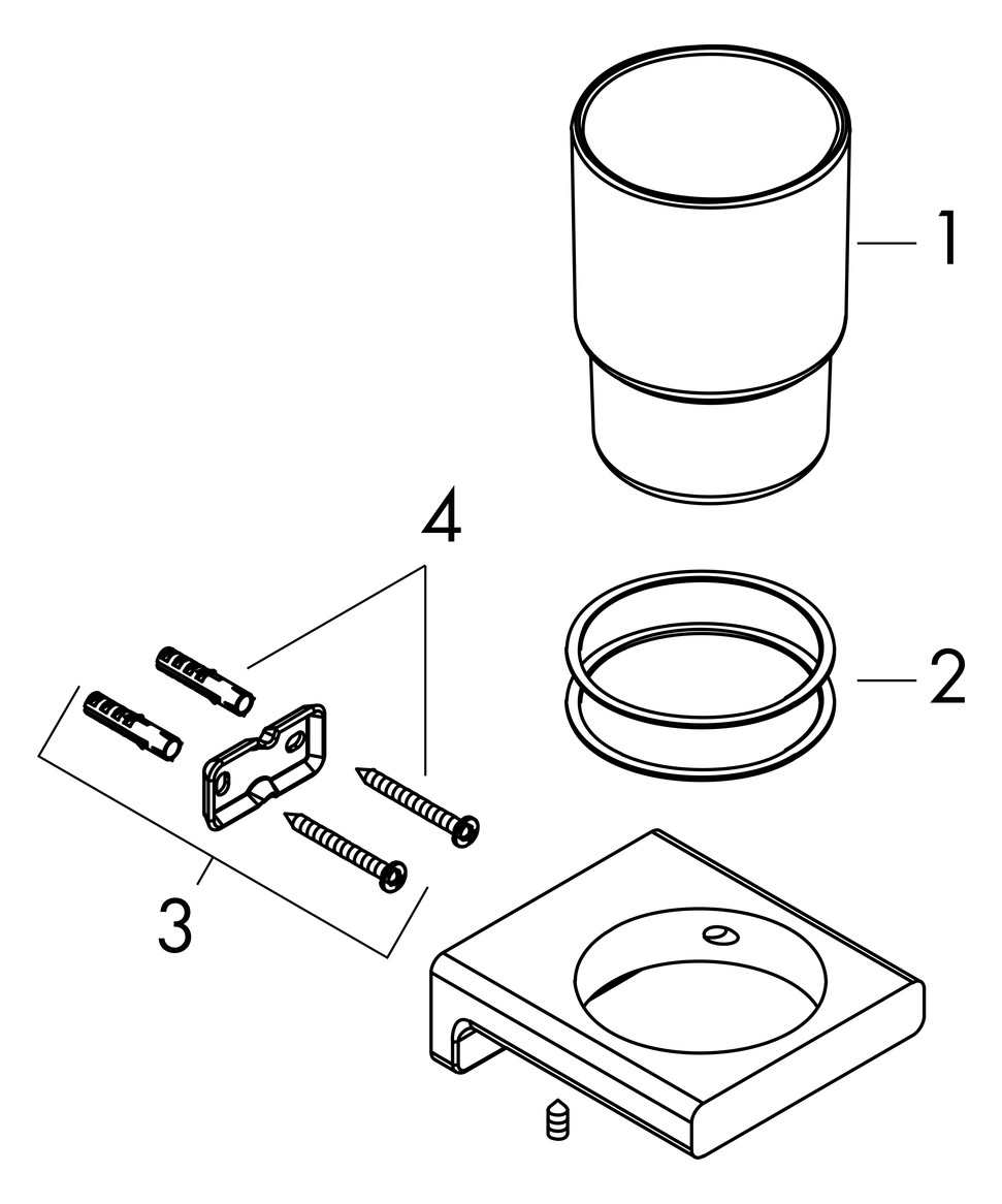 hansgrohe Zahnbecher AddStoris mit Glas, Wandmontage, Metall, polished gold optic