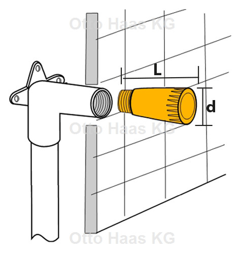 HAAS Baustopfen 1/2" x 89 mm, Messing-Gewinde, schmal, Kalt-/Warmwasserleitung, weiß