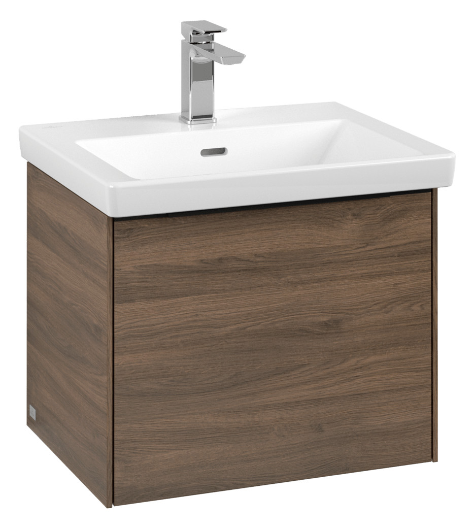 V&B Waschtisch-Unterschrank Subway 3.0 52,3x42,9x44,8cm, mit LED/Griff Volcano black, arizona oak