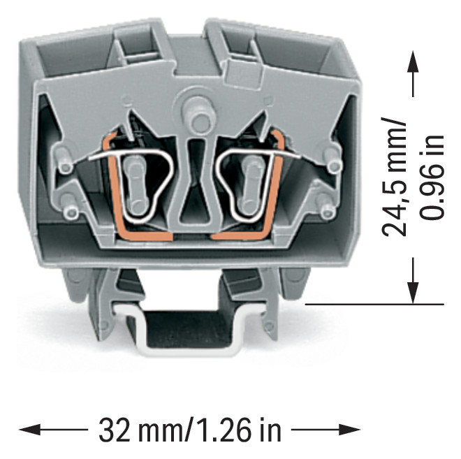 Reihenklemme 0,08-2,5qmm Serie 264 24A 1Etage 4kl gr Hutschiene TH15