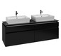 V&B Waschtischunterschrank Legato 160x55x50cm, für 2 Waschtische, Black Matt Lacquer