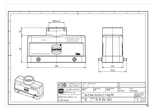 HART Tüllengehäuse M32       19300241422 