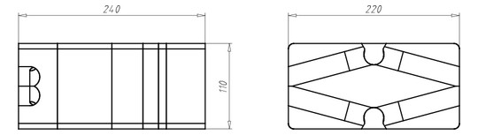 Geräteträger WD 160-240mm Kst 220x110mm Mit Füll-Dämmstoffen