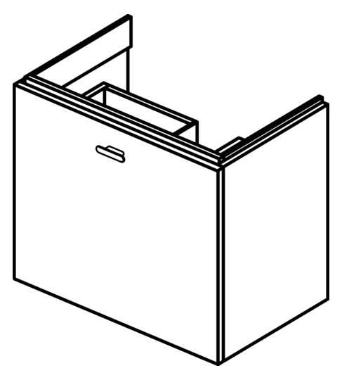 IS äußere Auszugsfront CONNECT SPACE, WTUS 590mm, Hgl. mittelgrau Dekor