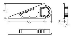 Endkappe ws Kst L23mm B55mm H7mm