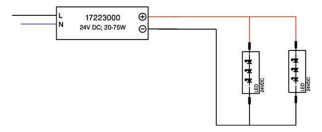 LED-Trafo 20-75W 24V IP20 Kstgeh stat 185x60x31mm