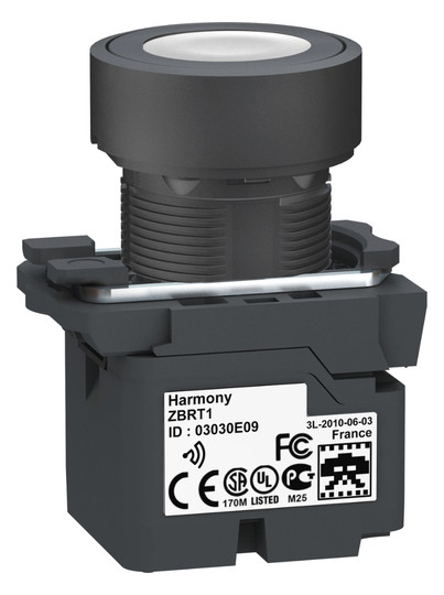 Drucktaster 1f ws rnd Ø22,5mm 1S IP30 fl Tastend