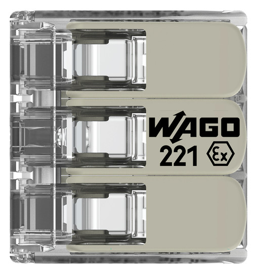 Steckklemme 3f 450V 32A Serie 221 0,14-4qmm m.BetätiHebel f.Massivleiter
