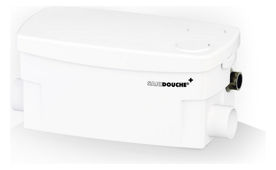 SFA Haushaltspumpe SaniDouche + DN 40, mit 2 Einlauföffnungen, für Dusche, Waschtisch, weiß