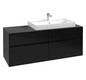 V&B Waschtischunterschrank Collaro 140x54,8x50cm, Waschtisch rechts, black matt laquer
