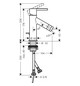 hansgrohe Bidet-Einhebelmischer Axor Starck Ausladung 104mm, mit Hebelgriff, Zugstangen-Ablaufgarnitur, Edelstahl-Optik