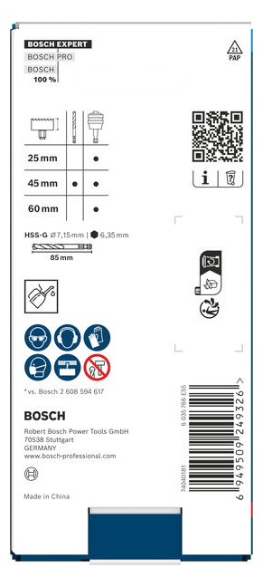 Lochsägen-Aufnahmeschaft Sechskant 8,7mm Mit Zentrierbohrer