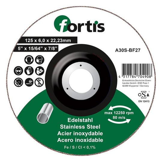 fortis-Schruppscheibe Edelstahl - 125x6,0mm