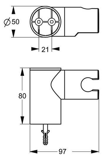 Ideal-Standard Brausehalter Idealrain für Handbrausen M/S, schwenkbar, chrom