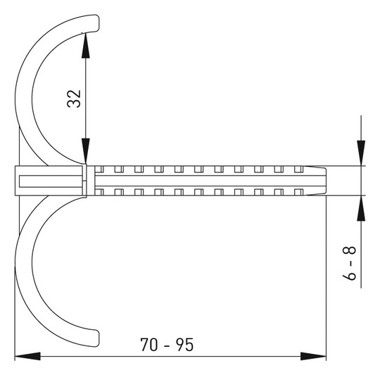 ASW Rohrhaken 6,0 mm x 70 mm, doppelt