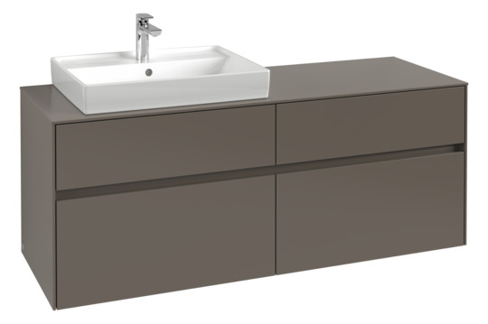 V&B Waschtischunterschrank Collaro 140x54,8x50cm, Waschtisch links, white wood