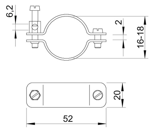 OBO 942 18 Erdungsschelle 16-18mm Cu N 