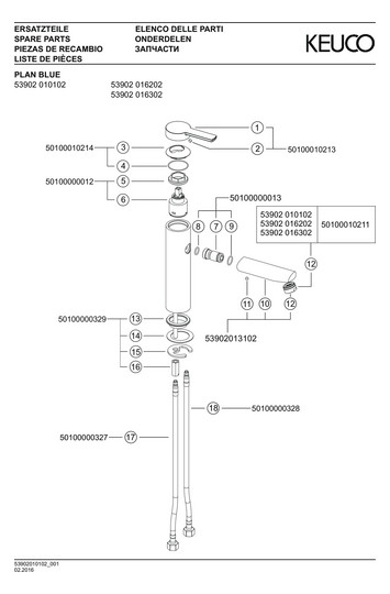 KEUCO Waschtisch-Einhebelmischer 130 Plan blue Ausladung 125mm, ohne Ablaufgarnitur, verchromt