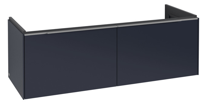 V&B Waschtisch-Unterschrank Subway 3.0 127,2x42,9x47,8cm, ohne LED/Griff Aluminium glänzend, marine blue