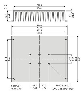 Kühlkörper Relais 247,7x250x57,9mm
