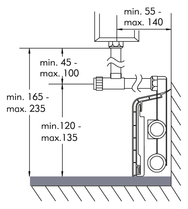 HZ Ausgleichs-Winkel-Absperrverschr. AWA 15mm, vernickelt, lang entleerbar