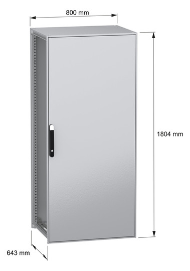 Standschrank ST IP55 B800xH1800xT600mm pulverbesch RAL7035 Koppelbar