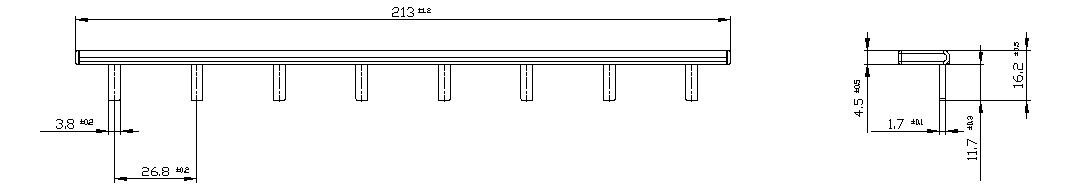 Phasenschiene 1ph 18mm 214mm 10qmm 50A Stift Isoliert
