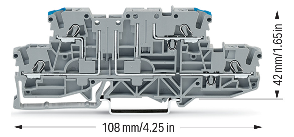 Reihenklemme 0,25-4qmm Serie 2002 gr 16A 2Etagen 2kl Hutschiene TH35