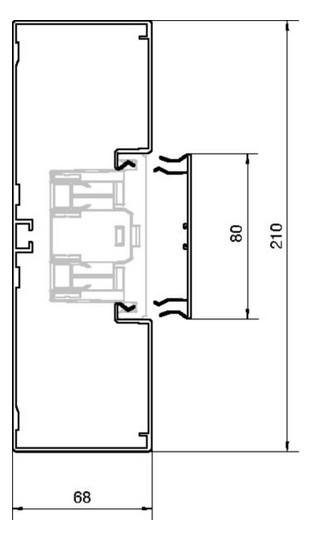 Geräteeinbaukanal Alu 210x68mm ver-ws RAL9016 GEB-K besch 12630qmm 2000mm