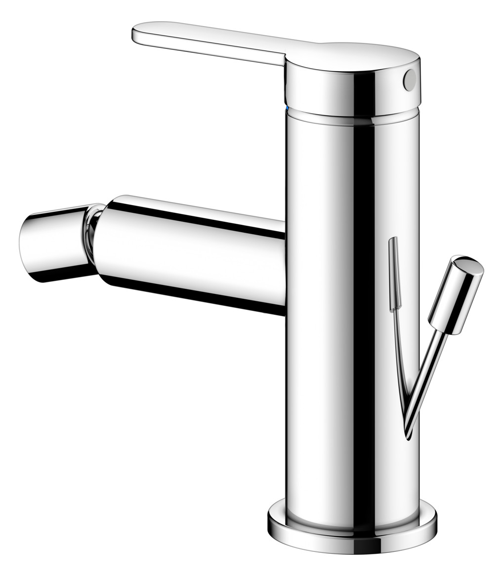 KEUCO Bidet-Einhebelmischer IXMO Flat Ausladung 110mm, mit Ablaufgarnitur, verchromt