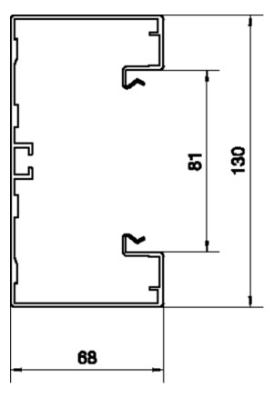 Geräteeinbaukanal Alu 130x68mm natur anod/elox GEB-K 6900qmm 2000mm