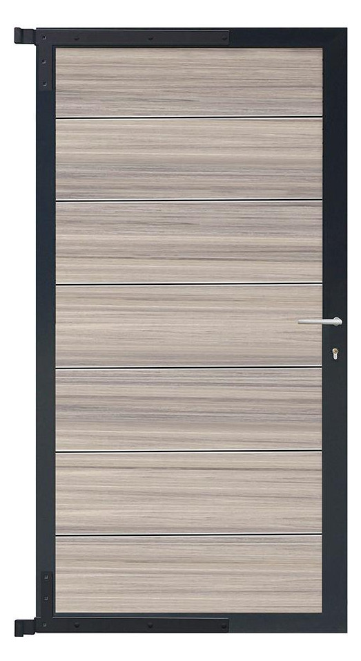 Bild TJÖRN-Tor-Komplettset 90 x 173 cm, Rahme n ANTHRAZIT Füllung AMETHYSTGRAU - n.a.-0