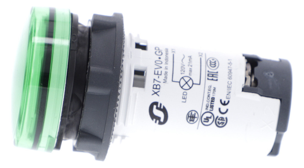 Leuchtmelder komplett 1f LED AC rnd hoch Ø22,5mm gn IP54 Leuchtmelder komplett 1f LED AC rnd hoch Ø22,5mm gn IP54