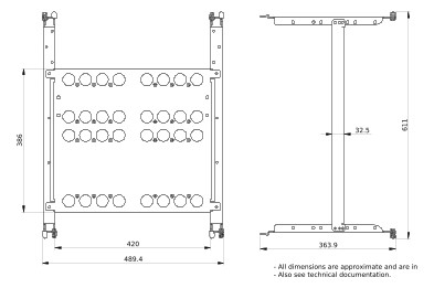 Montageplatte Verteiler ST pulverbesch 450x386mm