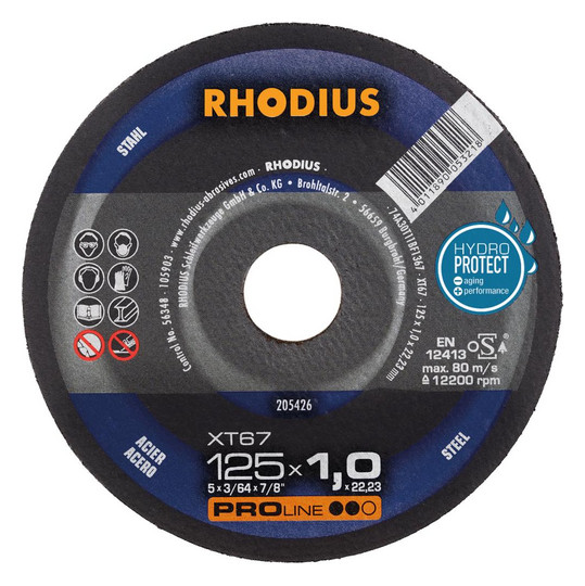 RHODIUS-Trennscheibe XT67 - 125x1,0mm, gerade
