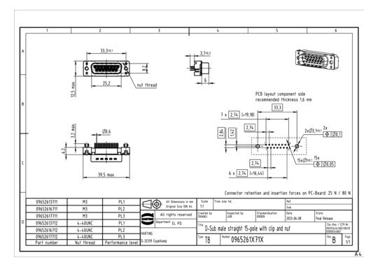 HART DSUB SV MA SSDP STR 15P 09652616712 
