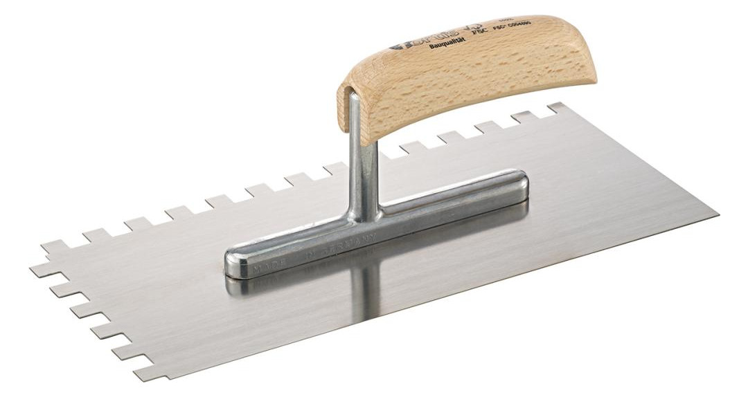Bild Glättekelle 280x130mm gezahnt 10x10mm FO RTIS Bau - fortis-0
