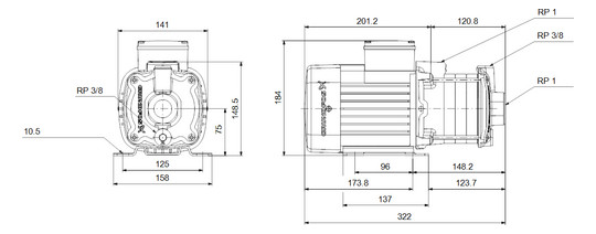 GRUNDFOS Horizontale Kreiselpumpe CM1-3 A-R-A-V-AQQV G-A-A-N