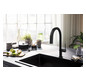 hansgrohe Spültisch-Einhebelmischer Aqittura M91 mit Ausziehauslauf, 1jet, Starter Set, mattschwarz